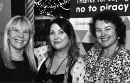 Lori Flekser, Alison Bickerstaff, and Margaret Anderson at AIMC