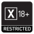 Classification marking - Restricted X18+ (Square)